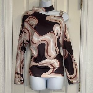 Stylish Abstract One-Shoulder Top